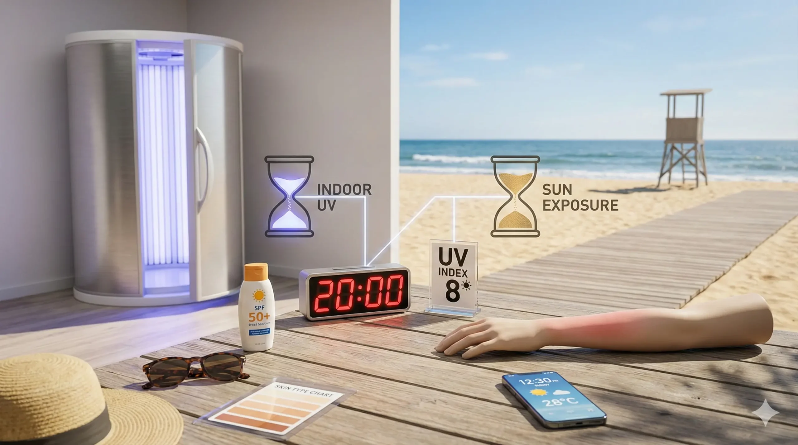 20 minutes d'uv correspond a combien de temps au soleil